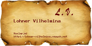 Lohner Vilhelmina névjegykártya